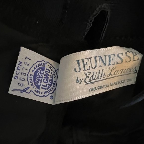 Vintage 70's-80's Edith Lances Minimizing Hand Sewn Bra Style 453 Black - Picture 15 of 16